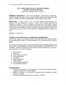 Pastor Flores, asigna a los Ancianos de turno para dirigir esta reunión especial (asisten los hermanos Nancy Fuentes y Leonardo Rebolledo), y la cesión mensual de la Junta de Iglesia.