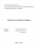 Servicios de alimentos y bebidas.