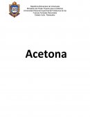 La acetona es uno de los disolventes generales que más empleo tienen en la técnica industrial y profesional, debido a sus excelentes propiedades disolventes. En el presente trabajo, se tendrá un conocimiento acerca de ¿Qué es?, ¿cómo se obtiene?, s