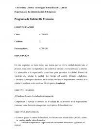 Programa de Calidad De Procesos. Página 1