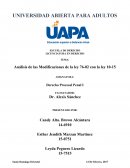 Análisis de las Modificaciones de la ley 76-02 con la ley 10-15