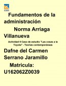 Actividad 5 Caso de estudio "Las cosas a la Toyota" - Teorías contemporáneas