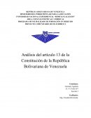 Análisis del artículo 13 de la Constitución de la República Bolivariana de Venezuela