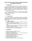 Plan de formación sobre riesgos y medidas preventivas en trabajos de laboratorio