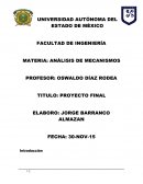 ANÁLISIS DE UN MECANISMO DE 4 BARRAS