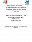 PREVENCION DEL BULLYING EN LOS NIÑOS DE PRIMARIA