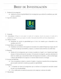 Brief de Investigación. Página 1