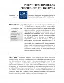 IDENTIFICACION DE LAS PROPIEDADES COLIGATIVAS.