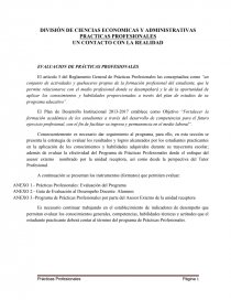 EVALUACION DE PRÁCTICAS PROFESIONALES. Página 1