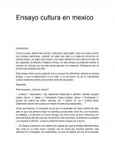 Ensayo cultura en Mexico