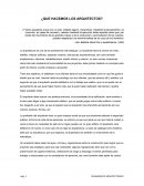 ¿Que hacemos los arquitectos?