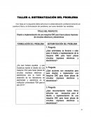 Sistematizacion de problemas FORMULACIÓN DEL PROBLEMA