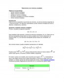 Operaciones con números complejos.