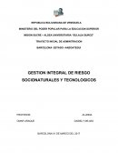 GESTION INTEGRAL DE RIESGO SOCIONATURALES Y TECNOLOGICOS