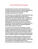 Función de Dirección de una empresa
