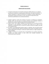 PRUEBA PARCIAL 01 ORIENTACION EDUCACIONAL. Página 1