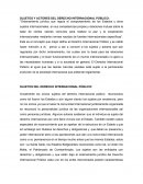 SUJETOS Y ACTORES DEL DERECHO INTERNACIONAL PÚBLICO