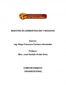 MAESTRÍA EN ADMINISTRACIÓN Y NEGOCIOS. COMPORTAMIENTO ORGANIZACIONAL