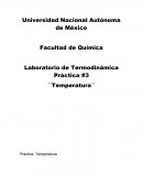 Laboratorio de Termodinámica Práctica #3 ´´Temperatura´´