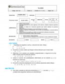 Desarrollo de operaciones de orden algebraico entre matrices y establece relaciones operativas