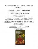 ENSAYO LIBRO ‘SIMON ERA SU NOMBRE’