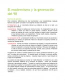 El modernismo y la generación del 98 Escrito de opinión