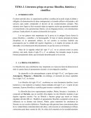 TEMA 3. Literatura griega en prosa: filosófica, histórica y científica