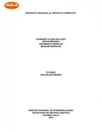 PRODUCTO ASOCIADO AL PROYECTO FORMATIVO LEONARDO ALEXIS GALLEGO OSCAR MIRANDA DAGOBERTO MORALES. Página 1