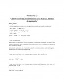 Determinación de concentraciones y las diversas maneras de expresarlo