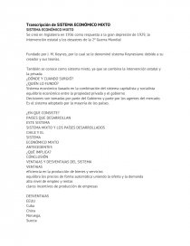 Transcripción de SISTEMA ECONÓMICO MIXTO. Página 1