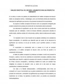 REPORTE DE LECTURA “ANÁLISIS CONCEPTUAL DEL DISCURSO. LINEAMIENTOS PARA UNA PERSPECTIVA EMERGENTE”