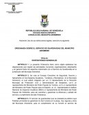 ORDENANZA SOBRE EL SERVICIO DE GUARDAVIDAS DEL MUNICIPIO ARISMENDI