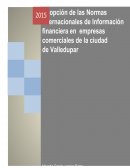 Adopción de las Normas Internacionales de Información Financiera en empresas comerciales del municipio de Valledupar