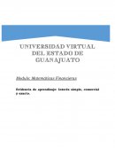 Evidencia de aprendizaje: Interés simple, comercial y exacto
