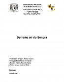 Derrame en rio sonora