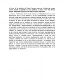 Reflexión del Papa Francisco sobre el cuidado de la casa común