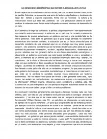 LAS CONDICIONES SOCIOPOLÍTICAS QUE IMPIDEN EL DESARROLLO EN UN PAIS.. Página 1