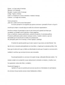 Los 6 elementos de la comunicación y los textos persuasivos. Página 1