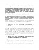 ¿Se trataba de una decisión de marketing o de una investigación de mercado? ¿Por qué?