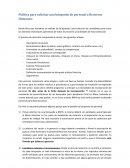 Politica para solicitar una búsqueda de personal a Recursos