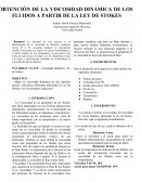 OBTENCIÓN DE LA VISCOSIDAD DINÁMICA DE LOS FLUIDOS A PARTIR DE LA LEY DE STOKES