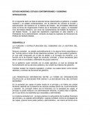 ESTADO MODERNO, ESTADO CONTEMPORÁNEO Y GOBIERNO