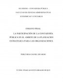 LA PARTICIPACIÓN DE LA CONTADURÍA PÚBLICA EN EL AMBITO DE LA PLANEACION ESTRATEGICA PARA LAS ORGANIZACIONES