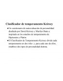 Un cuestionario de autoevaluación de personalidad diseñado por David Keirsey y Marilyn Bates e inspirado en los estudios de temperamento de Hipócrates y Platón.