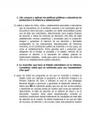 ¿Se conocen y aplican las políticas públicas y educativas de protección a la infancia y adolescencia?