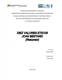 DIEZ VALORES ÉTICOS JOAN BESTARD. Página 1