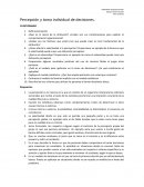 Percepción y toma individual de Decisiones: Preguntas.