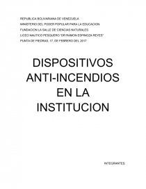 DISPOSITIVOS ANTI-INCENDIOS EN LA INSTITUCION. Página 1
