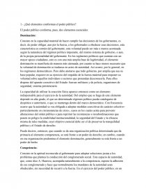 ¿Qué elementos conforman el poder público? El poder público conforma, pues, dos elementos esenciales. Página 1