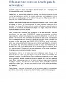 El humanismo como un desafío para la universidad